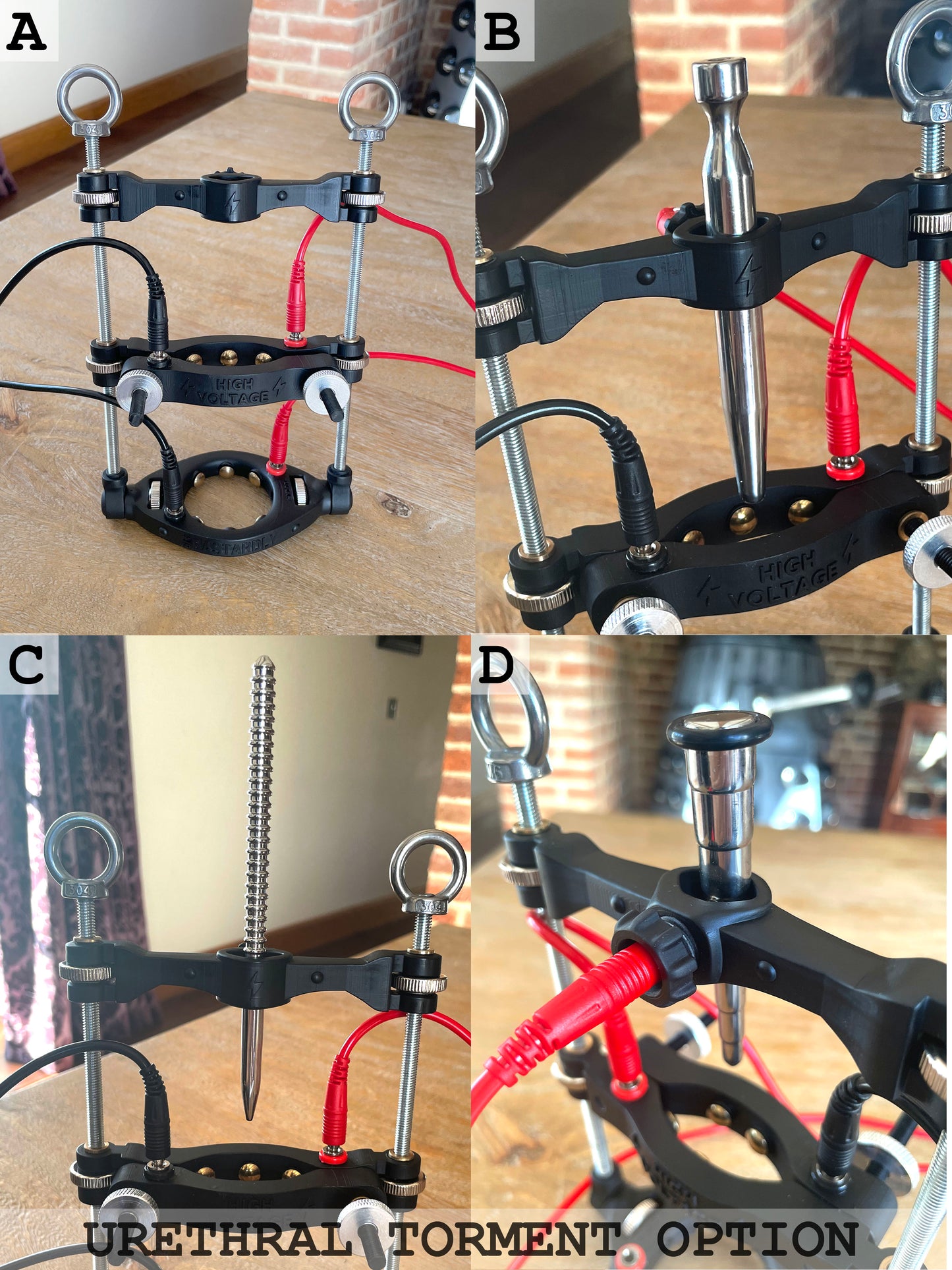 Penis Stretching Electro Rack - E-Stim Cock Electrode CBT - Ultimate Dick Torture - FREE CABLES